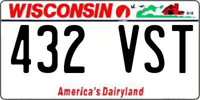 WI license plate 432VST