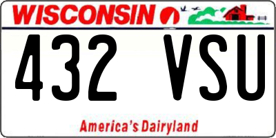 WI license plate 432VSU