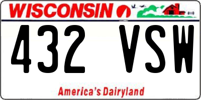 WI license plate 432VSW
