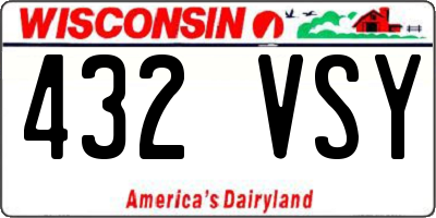 WI license plate 432VSY