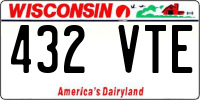 WI license plate 432VTE
