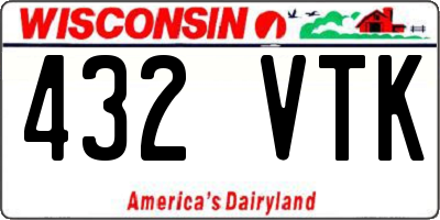 WI license plate 432VTK