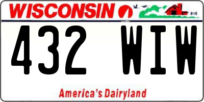 WI license plate 432WIW