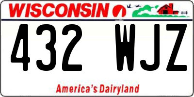 WI license plate 432WJZ