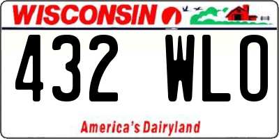 WI license plate 432WLO