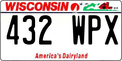 WI license plate 432WPX
