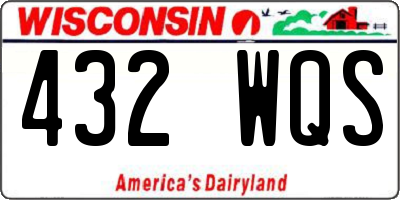 WI license plate 432WQS