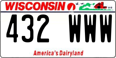 WI license plate 432WWW