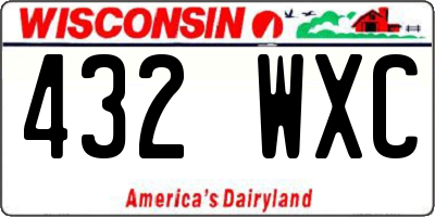 WI license plate 432WXC