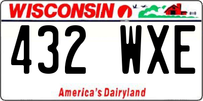 WI license plate 432WXE