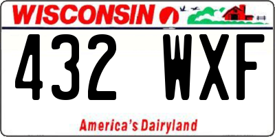 WI license plate 432WXF
