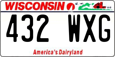 WI license plate 432WXG