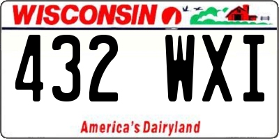 WI license plate 432WXI