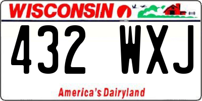 WI license plate 432WXJ