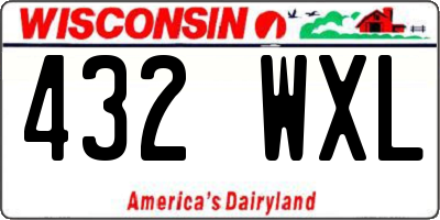 WI license plate 432WXL
