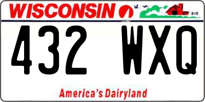 WI license plate 432WXQ