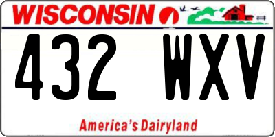 WI license plate 432WXV