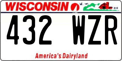 WI license plate 432WZR