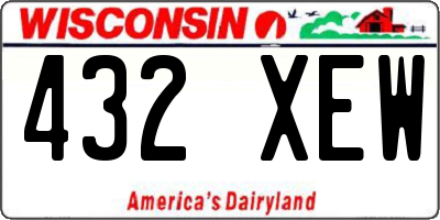 WI license plate 432XEW