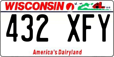WI license plate 432XFY