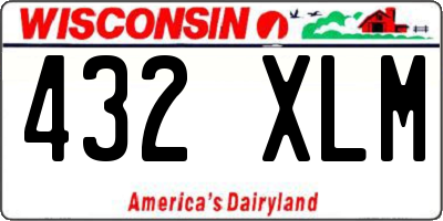 WI license plate 432XLM