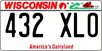 WI license plate 432XLO