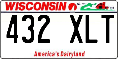 WI license plate 432XLT