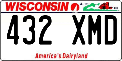 WI license plate 432XMD