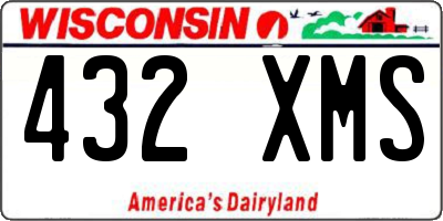 WI license plate 432XMS