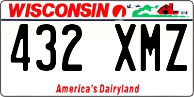 WI license plate 432XMZ