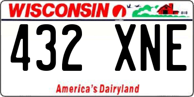 WI license plate 432XNE