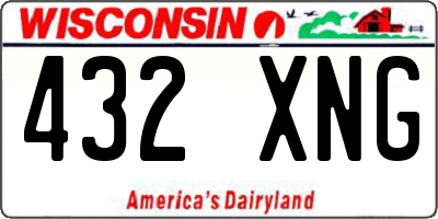 WI license plate 432XNG