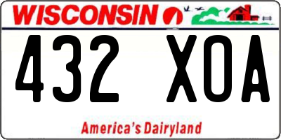WI license plate 432XOA