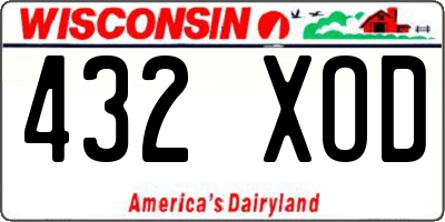 WI license plate 432XOD