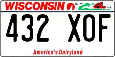 WI license plate 432XOF