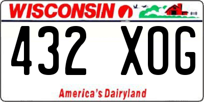 WI license plate 432XOG