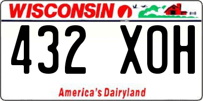 WI license plate 432XOH