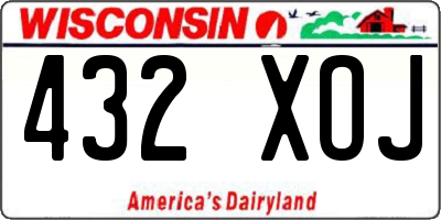 WI license plate 432XOJ