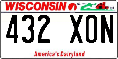 WI license plate 432XON