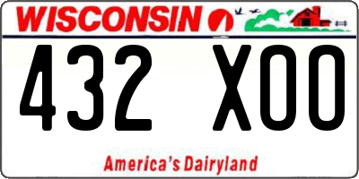 WI license plate 432XOO