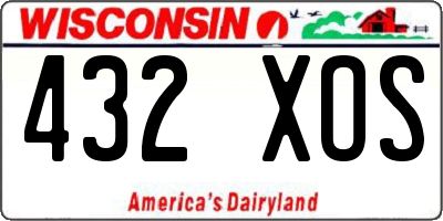 WI license plate 432XOS