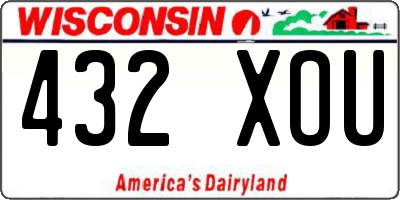 WI license plate 432XOU