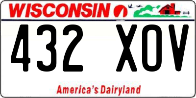 WI license plate 432XOV