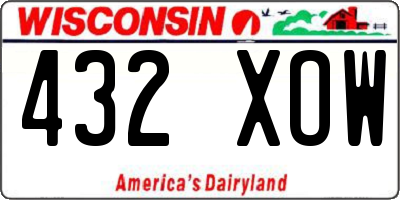 WI license plate 432XOW