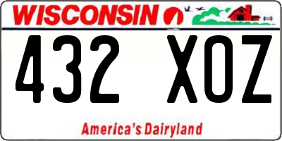 WI license plate 432XOZ