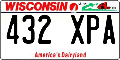 WI license plate 432XPA