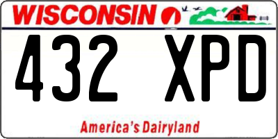 WI license plate 432XPD
