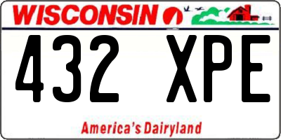 WI license plate 432XPE
