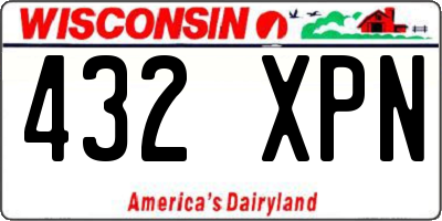 WI license plate 432XPN