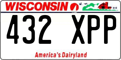 WI license plate 432XPP